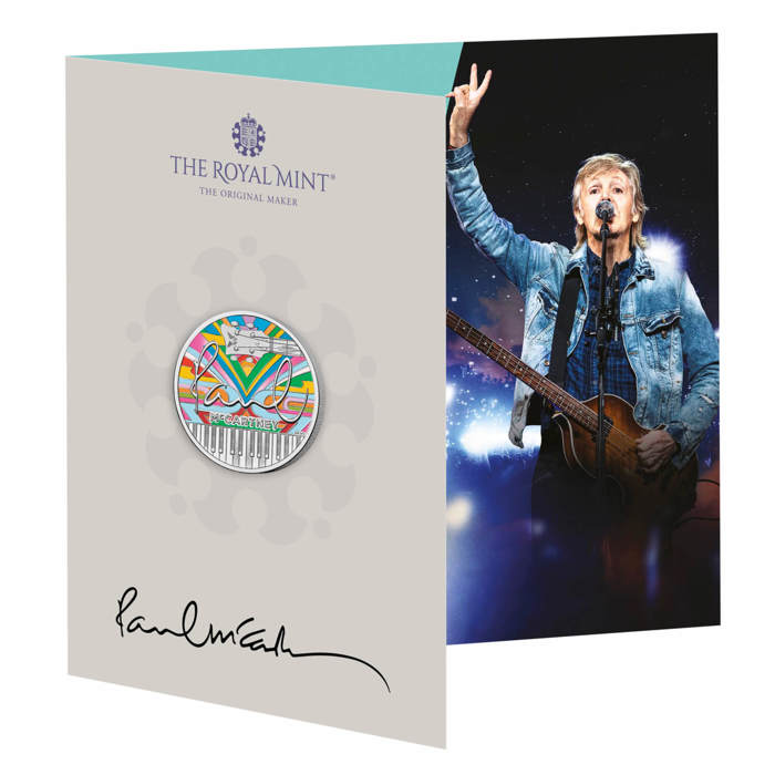 Paul McCartney 2024 UK £5 Brilliant Uncirculated Colour Coin