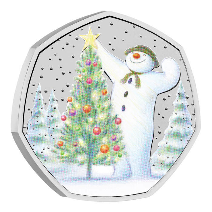 The Snowman 2024 UK 50p Brilliant Uncirculated Colour Coin