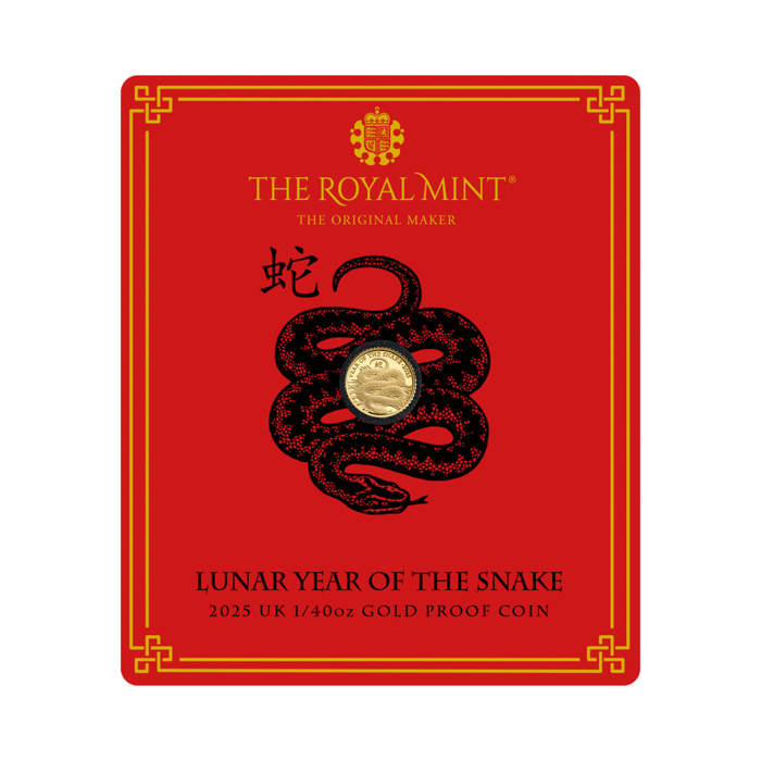 Lunar Year of the Snake 2025 UK 1/40th oz Gold Proof Coin