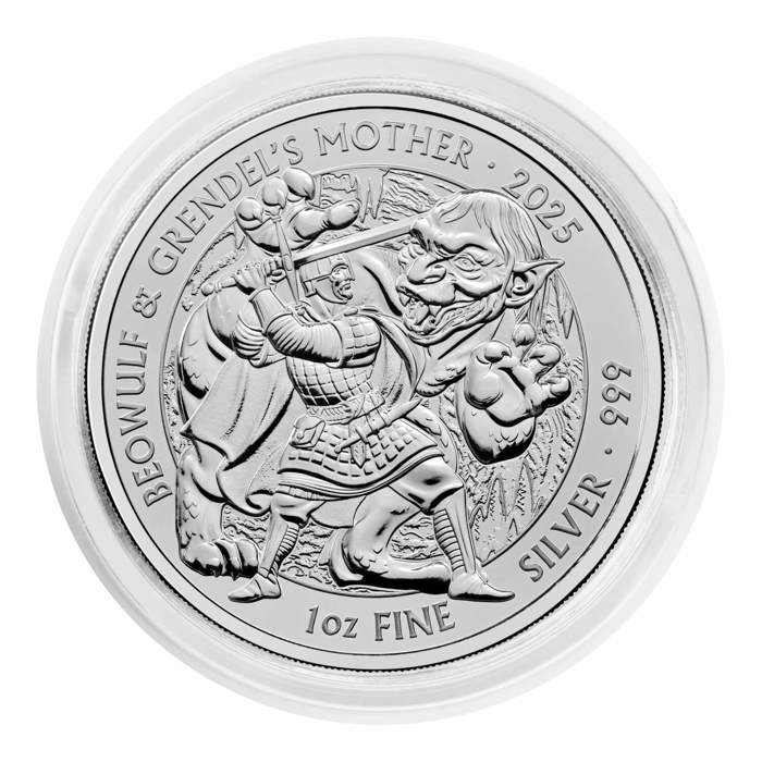 Beowulf and Grendel’s Mother 2025 1oz Silver Bullion Coin