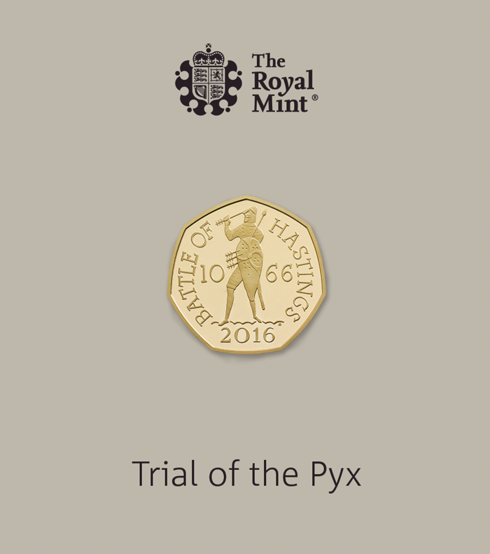 Trial of the Pyx The Battle of Hastings Anniversary 2016 UK 50p Gold Proof Coin